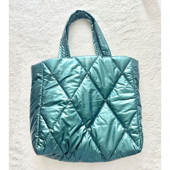 Victoria’s Secret metallic teal puffer tote - Picture 3 of 8